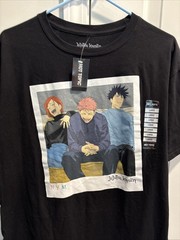 Jujutsu Kaisen Short Sleeve Black Anime polaroid Tee Shirt Size Large NWT