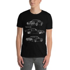 1974 Trans Am Firebird Muscle Car Sketch Art Short-Sleeve Unisex T-Shirt