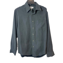Covington Button Down Dress Shirt Mens M 38-40 Gray Long Sleeve Collared Formal