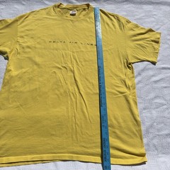 Delta Air Lines Anvil Yellow Employee Shirt Size XXL USA Vintage
