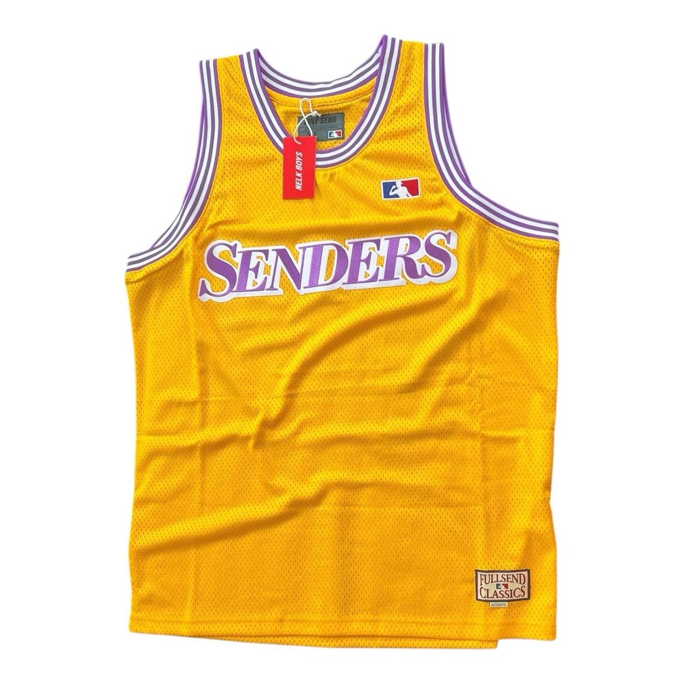 NWT Full Send All Star Basketball Yellow Lakers Style Jersey Nelk Boys Size XL