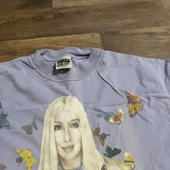 Vintage CHER Farewell Tour T-Shirt Adult Size L Large Butterflies Light Purple