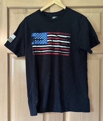 Grunt Style Patriotic USA Flag Black Cotton T- Shirt Men’s (Unisex) Size M