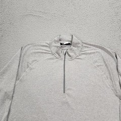 Rhone Shirt Mens Large Gray Perforated Yoke Quarter Zip Training Top Golf Travel