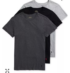 Polo Ralph Lauren Men’s Black Gray Slim Fit Crew-Neck 3 Pack T-Shirts Size S
