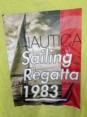 Nautica Mens Slice Lime Green Classic Fit Sailing Regatta Graphic T-Shirt Size L