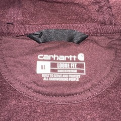 Carhartt Loose Fit Men’s XL Maroon Spring 2025 Cotton Blend Hoodie Sweatshirt