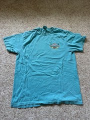 Ron Jon Surf Shop Orlando Mens Turquoise Surfer Beach Graphic Shirt L – Flaws