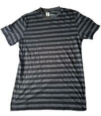 BDG Slim Fit Men’s Crew Neck T-Shirt Striped L Black & Gray