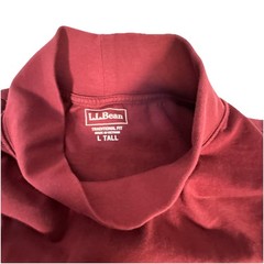 LL Bean Mens Shirt Size Large Tall Black High Neck Long Sleeve Classic