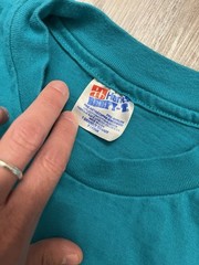 Vintage Single Stitch “Only Elephants Should Wear Ivory” Shirt Size XL Blue Teal