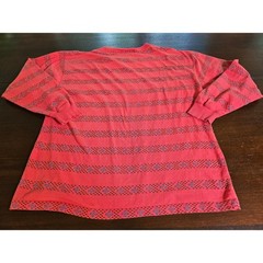 Dockers Long Sleeve Shirt Mens Large Red Striped Vintage Cotton Crewneck