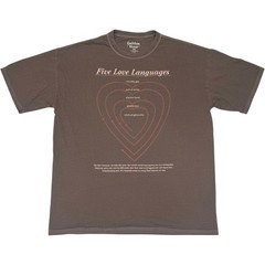 Golden Hour Five Love Languages Graphic T-Shirt Brown Oversized OS Cotton Tee