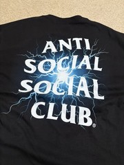Size XL – Anti Social Social Club Glow In The Dark Pain T-shirt Black /Blue ASSC