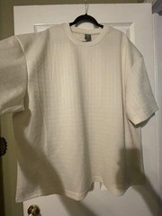 Saints Studio Shirt Mens 3XL White Textured Stretch Short Sleeve Crewneck Tee