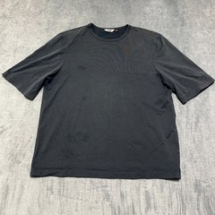 Uniqlo U AIRism T-Shirt Mens Small Dark Gray Cotton Everyday Wear Oversized Logo