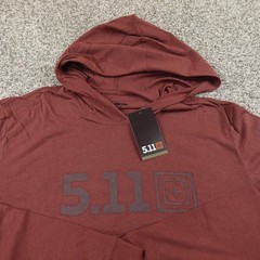 NEW 5.11 Tactical Shirt Mens XL Red Hooded Long Sleeve Hoodie Graphic Logo Tee