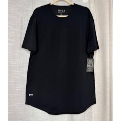 NWT BYLT Drop Cut Lux Curved Hem Athletic Fit Shirt Black Short Sleeve Men’s XL