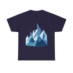 Geometric Mountains Heavy Cotton Tee Abstract Nature Art Unisex Made in USA