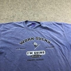 Vintage Snowboarding Shirt Men 2XL Work Sucks I’m Going Riding Sunlight Colorado