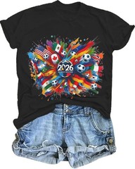 Soccer Cup 2026 Shirt for Women Country Football Graphic TShirt USA World Soccer