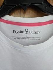 Psycho Bunny Men’s White Graphic Logo Crew Neck Pima Cotton Tee Size 5