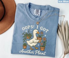 Funny Plant Lover T-Shirt Oops I Got Another Plant Duck Graphic Tee Gardening