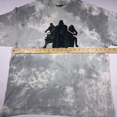 Star Wars The Dark Side Tie Dye Shirt Mens Large Darth Vader Maul Kylo Ren Grey
