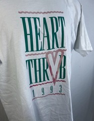 Vintage 90s Single Stitch Band Tee Style Heart Throb Shirt XXL 1993 Marathon USA