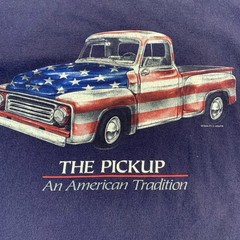 Delta Pro Weight T Shirt Mens XLBlue Ford Truck USA Flag Short Sleeve