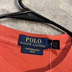 Polo Ralph Lauren Shirt Mens Small Red Featherweight Mesh Henley Tee T-Shirt