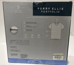 Perry Ellis Portfolio Mens 3-Pack T-Shirts Crew Neck Cotton Blend ~ L (42-44)
