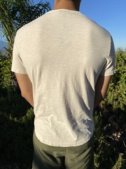 NWT Buck Mason Men’s Tee White Sand Venice Wash Slub Cotton Curved Hem T shirt