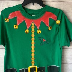 Holiday Time Men’s Elf Graphic Print T-Shirt Ugly Christmas Holiday Small 34-36