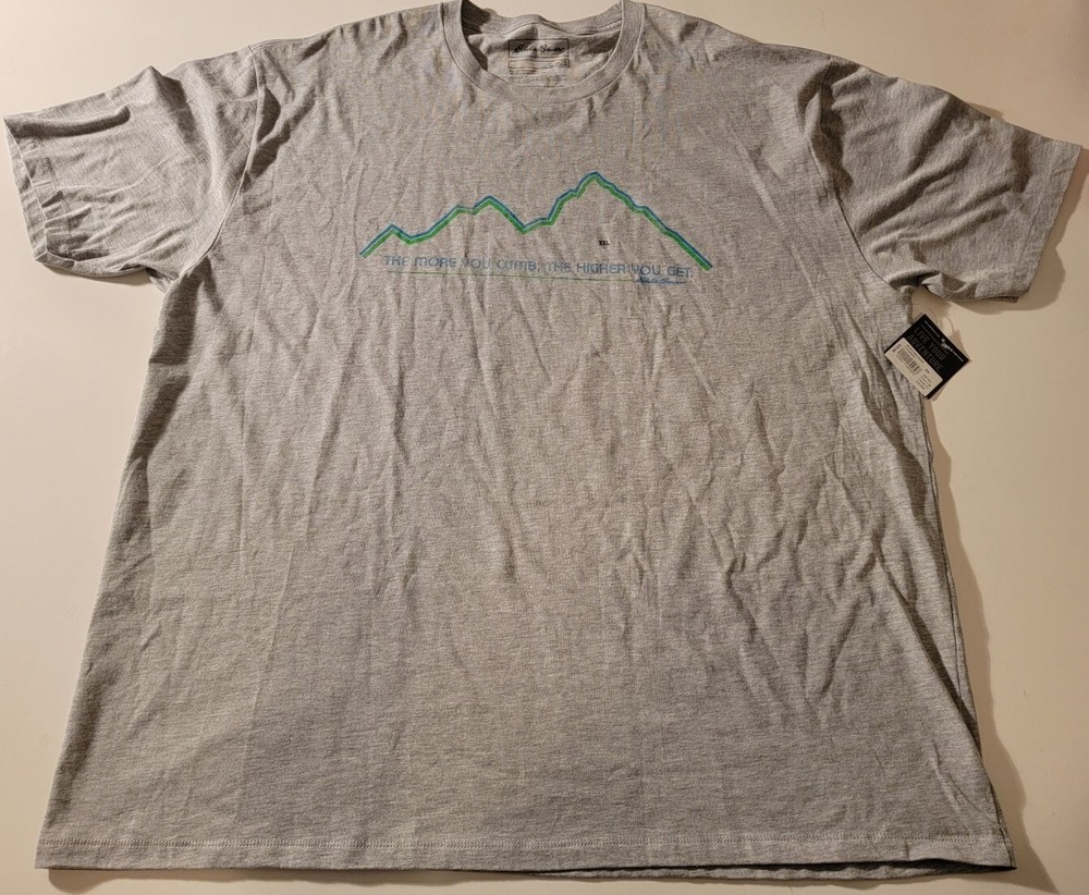 NWT The More You Climb The Higher You Get Eddie Bauer T Shirt 2XL polycotton