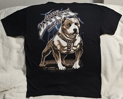 PITBULL TERRIER SPIKED COLLAR RUDE DOGS THE NEW BREED LIGHTNING T-SHIRT