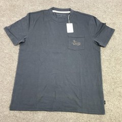 Lucky Brand Shirt Mens Medium Blue Pocket Tee Tagless Solid Basic Jersey Logo