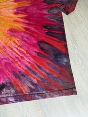 Ice Dyed T Shirt Sunburst Pattern Starburst Candy Color Inspired Size L Runs Sm