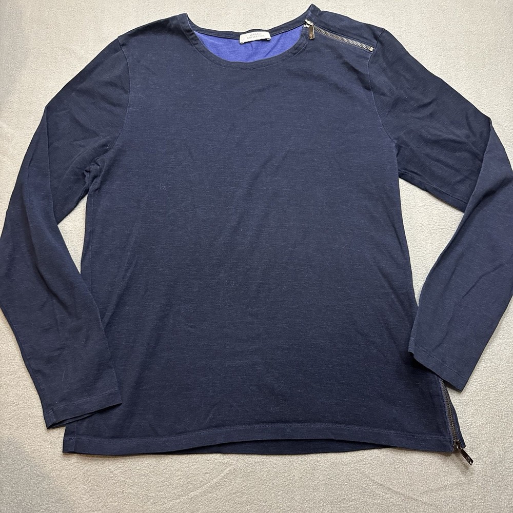 Versace Collection Long Sleeve Crew Neck Mens XL Zipper Accent Shoulder & Side