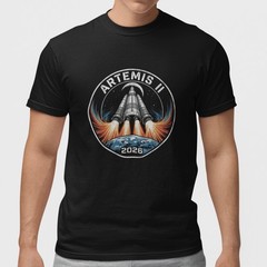 ARTEMIS II Rocket Launch T Shirt Space Mission 2026 Graphic Moon Astronaut TEE