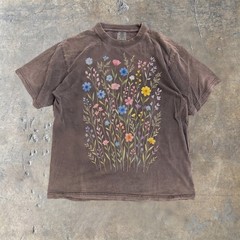 Wildflowers Vintage Style Comfort Colors Tshirt, Retro Floral Print Shirt