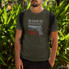 Emergency Dial 1911 Colt Browning Pro Gun Rights 2nd Amendment 100% Men T-Shirt