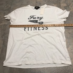 RRL Ralph Lauren Double RL Fury Fitness graphic t Shirt White Mans XL NWT 🔥