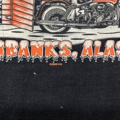 Harley Davidson Shirt Mens 2XL Black Fairbanks Alaska Wolves Screaming Eagle