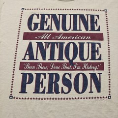 Vintage 1995 Genuine All American Antique Person Stars Stripes T-Shirt – Size XL