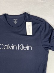 Calvin Klein Men’s Logo T-Shirt Navy Blue Size S Cotton Blend Crew Neck Tee. NEW