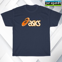 New Retro Asics Logo Black/Navy/Sport Grey/White Men’s T-Shirt S-5XL