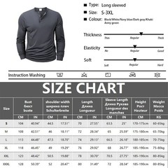 Men Long Sleeve Breathable Henley Button Tee Quick Dry Slim Fit Casual Top Gift