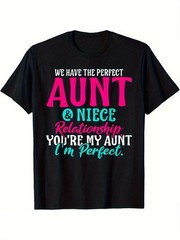 Vintage-Inspired Aunt & Niece Bond T-Shirt – 100% Cotton Machine Washable Loos