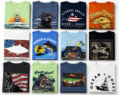 Ocean and Coast Wholesale Lot of 3 Men’s Graphic T-Shirts Random Assorted New